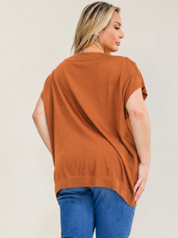 ENTRO PLUS SIZE SHORT SLEEVE LOOSE FIT BLOUSE