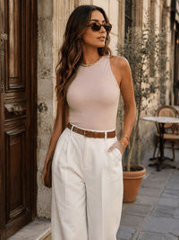 WOMEN'S SLEEVELESS SOLID BODYSUIT