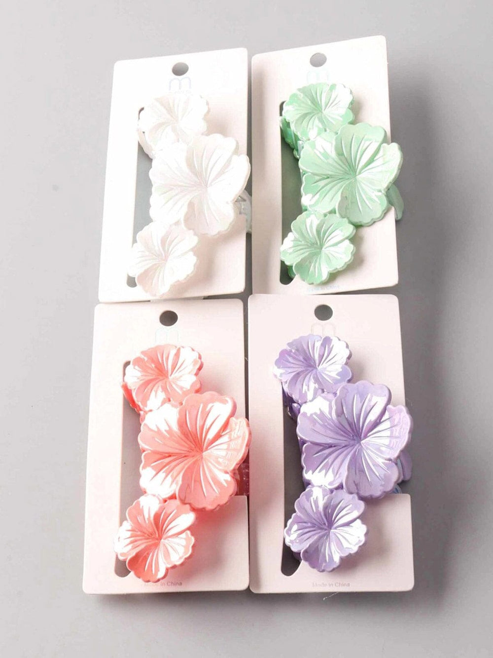 FASHION ASSORTED COLORS FLOWER HAIR CLAW CLIPS