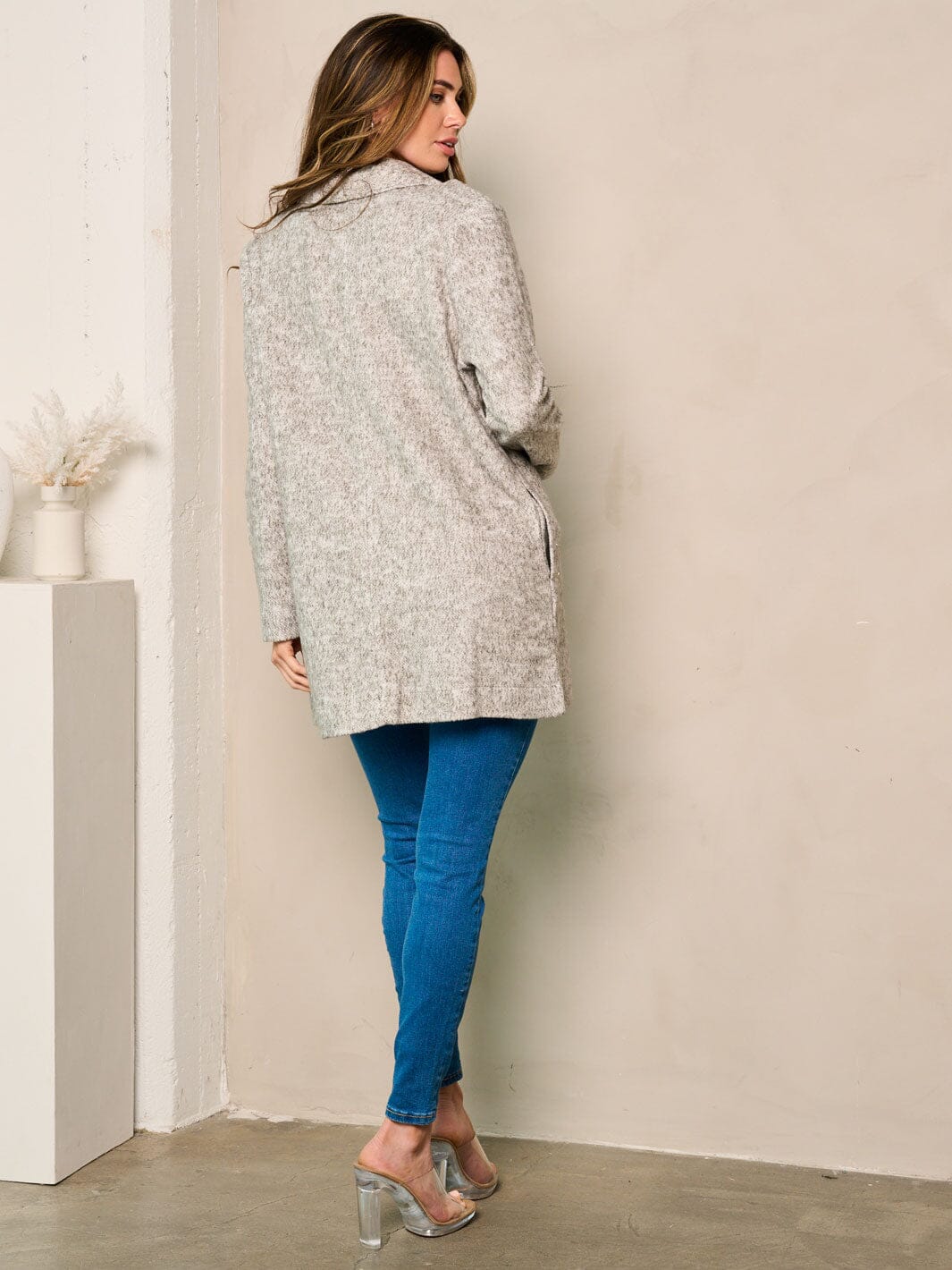 WOMEN'S LONG SLEEVE OPEN FRONT CARDIGAN