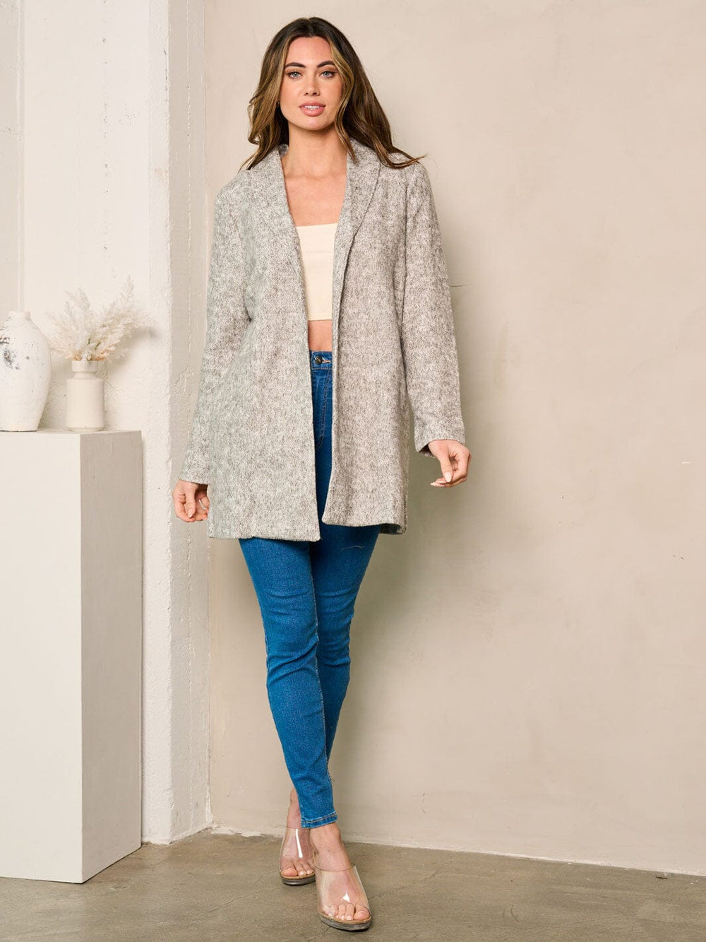 WOMEN'S LONG SLEEVE OPEN FRONT CARDIGAN