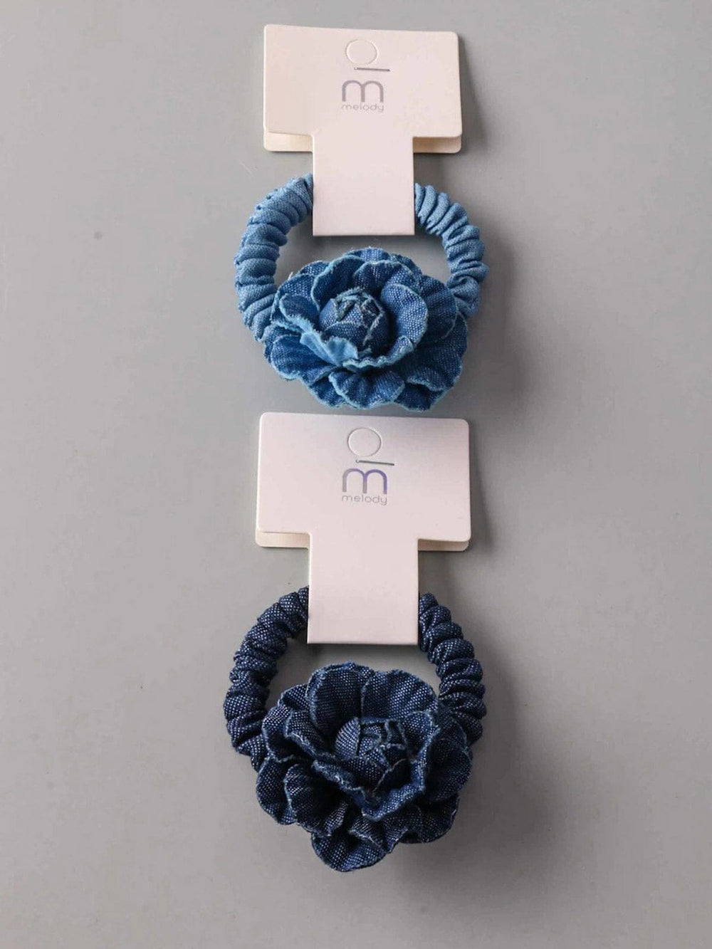 FASHION ASSORTED FLOWER DENIM SCRUNCHIES