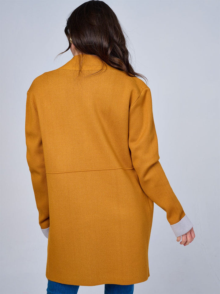 WOMEN'S LONG SLEEVE OPEN FRONT POCKETS CARDIGAN