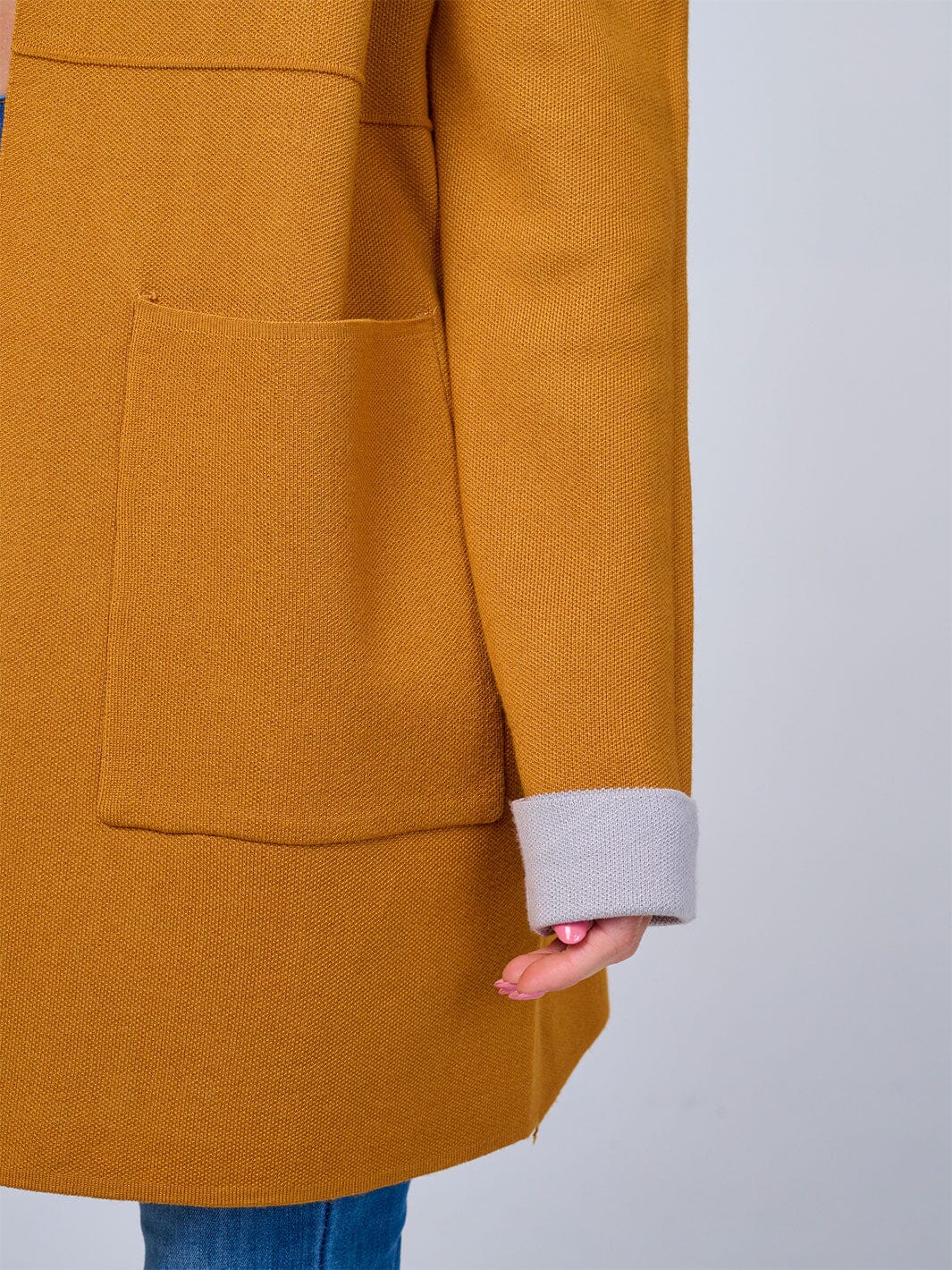 WOMEN'S LONG SLEEVE OPEN FRONT POCKETS CARDIGAN