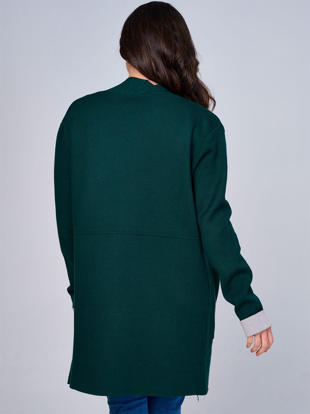 WOMEN'S LONG SLEEVE OPEN FRONT POCKETS CARDIGAN