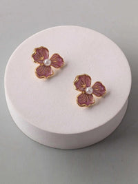FASHION ASSORTED COLORS PEARL FLOWERS EARRINGS