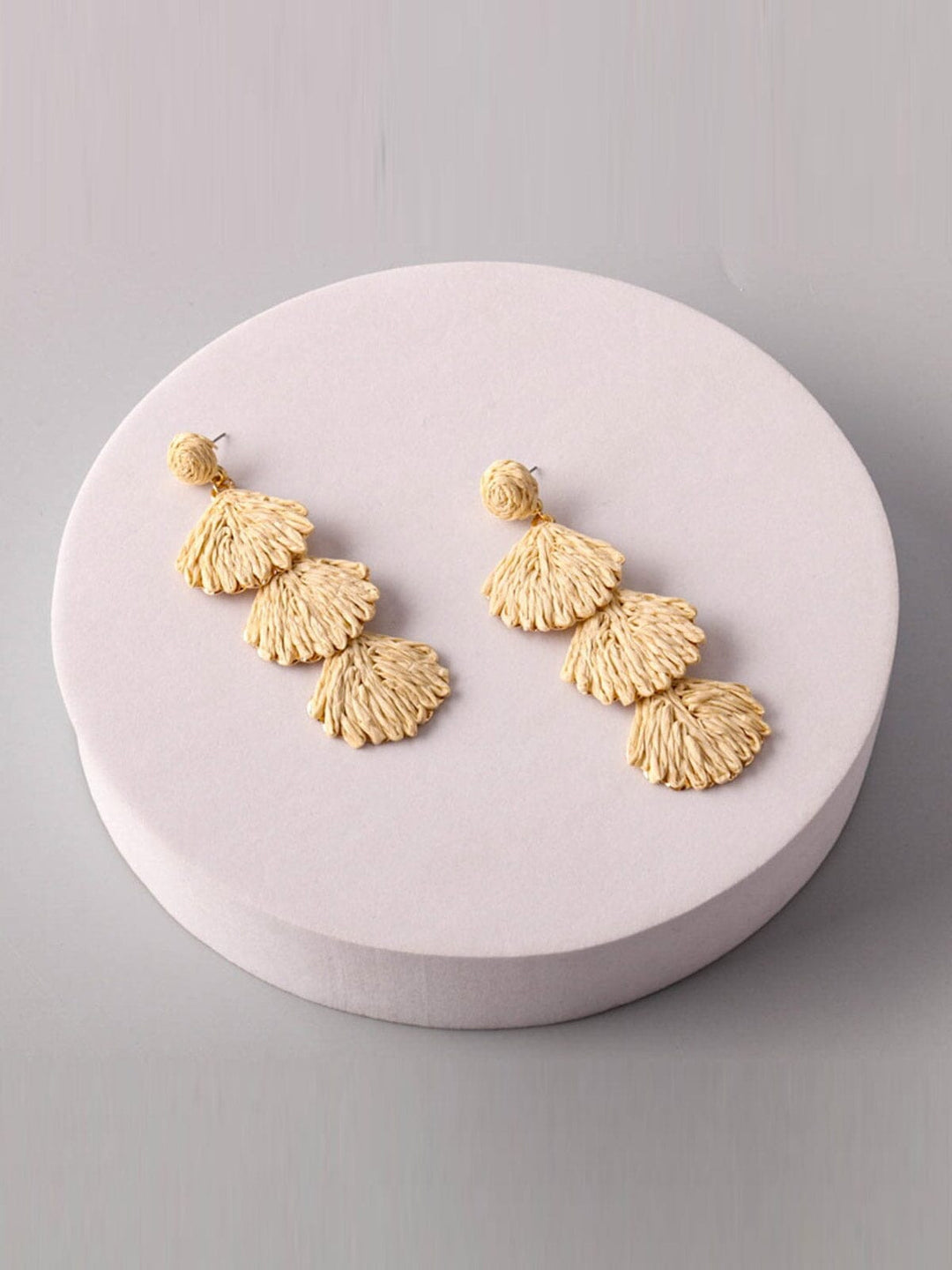 FASHION ASSORTED COLORS BASKET WEAVE DROP EARRINGS