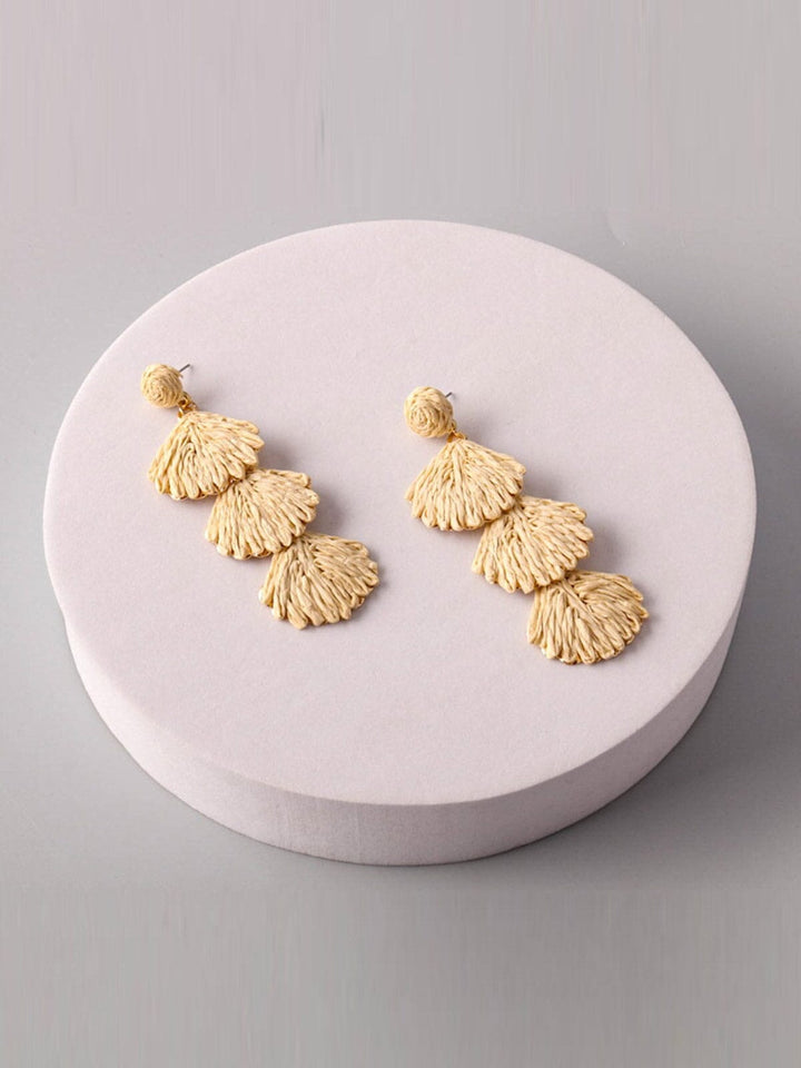 FASHION ASSORTED COLORS BASKET WEAVE DROP EARRINGS