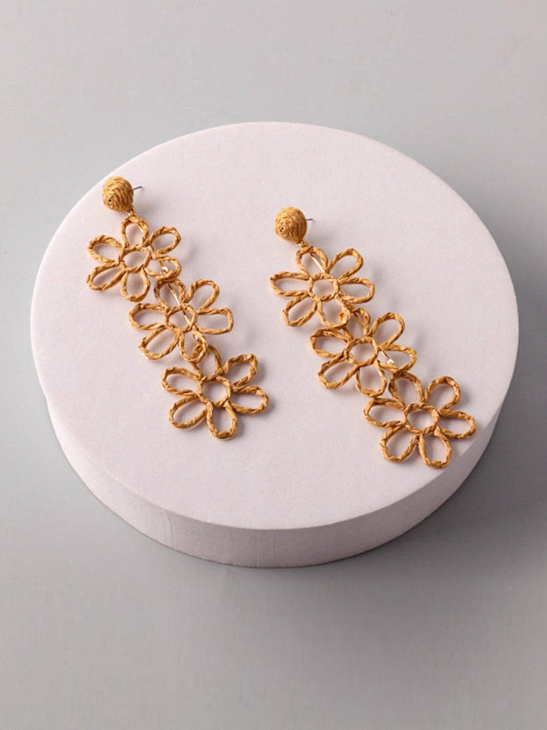 FASHION ASSORTED COLORS BASKET WEAVE DROP EARRINGS