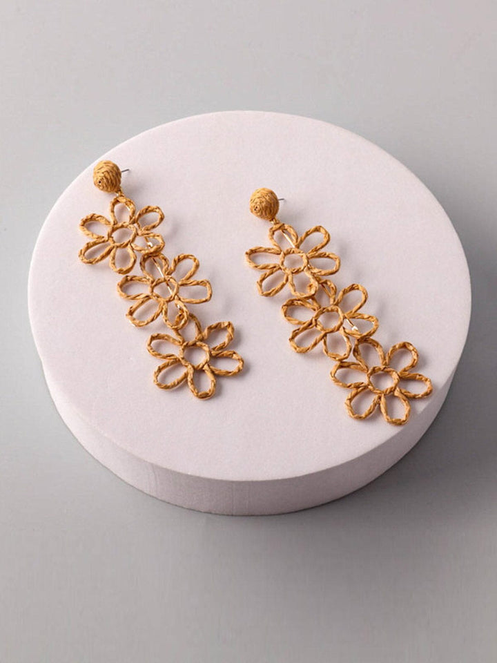 FASHION ASSORTED COLORS BASKET WEAVE DROP EARRINGS