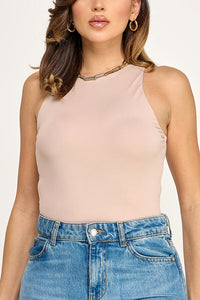 WOMEN'S SLEEVELESS SOLID BODYSUIT