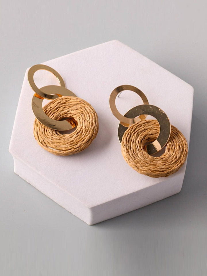 FASHION ASSORTED COLORS BASKET WEAVE DROP EARRINGS