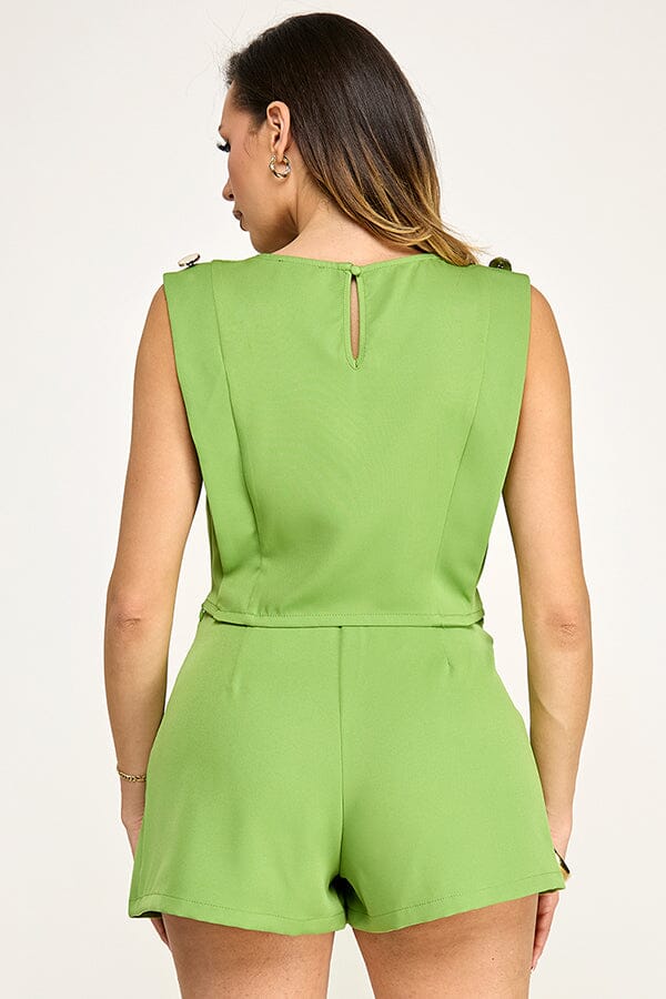 WOMEN'S SLEEVELESS TOP & ZIP UP MINI SKORTS 2PC. SET