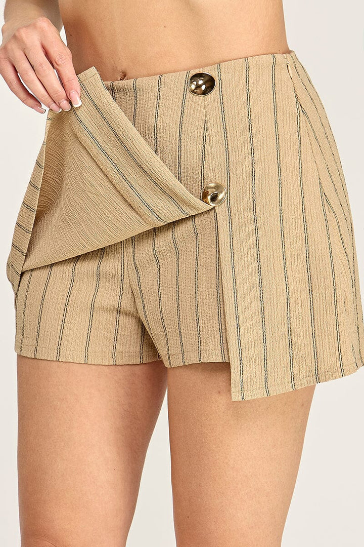 WOMEN'S ZIP UP STRIPES MINI SKORT