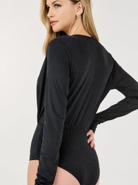 WOMEN'S LONG SLEEVE V-NECK SURPLICE BODYSUIT