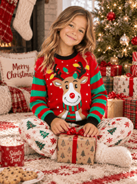 KIDS LONG SLEEVE CHRISTMAS GRAPHIC PULLOVER SWEATER