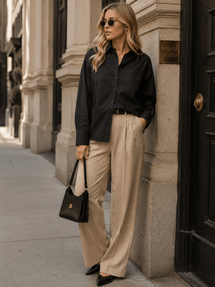 WOMEN'S LONG SLEEVE BUTTON UP FRONT POCKET SHIRT