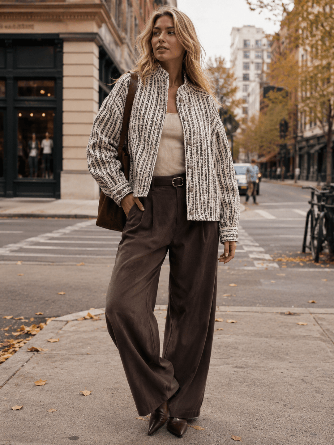 WOMEN'S LONG SLEEVE BUTTON CLOSURE FRONT POCKETS COLORBLOCK TWILL JACKET