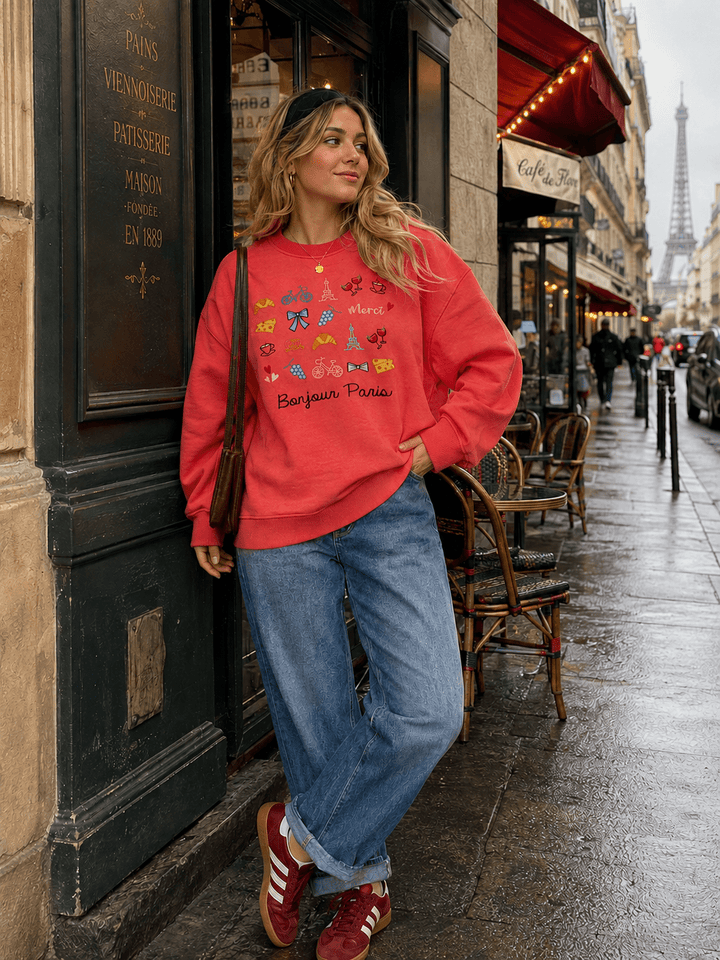 WOMEN'S LONG SLEEVE GRAPHIC PULLOVER SWEATERS