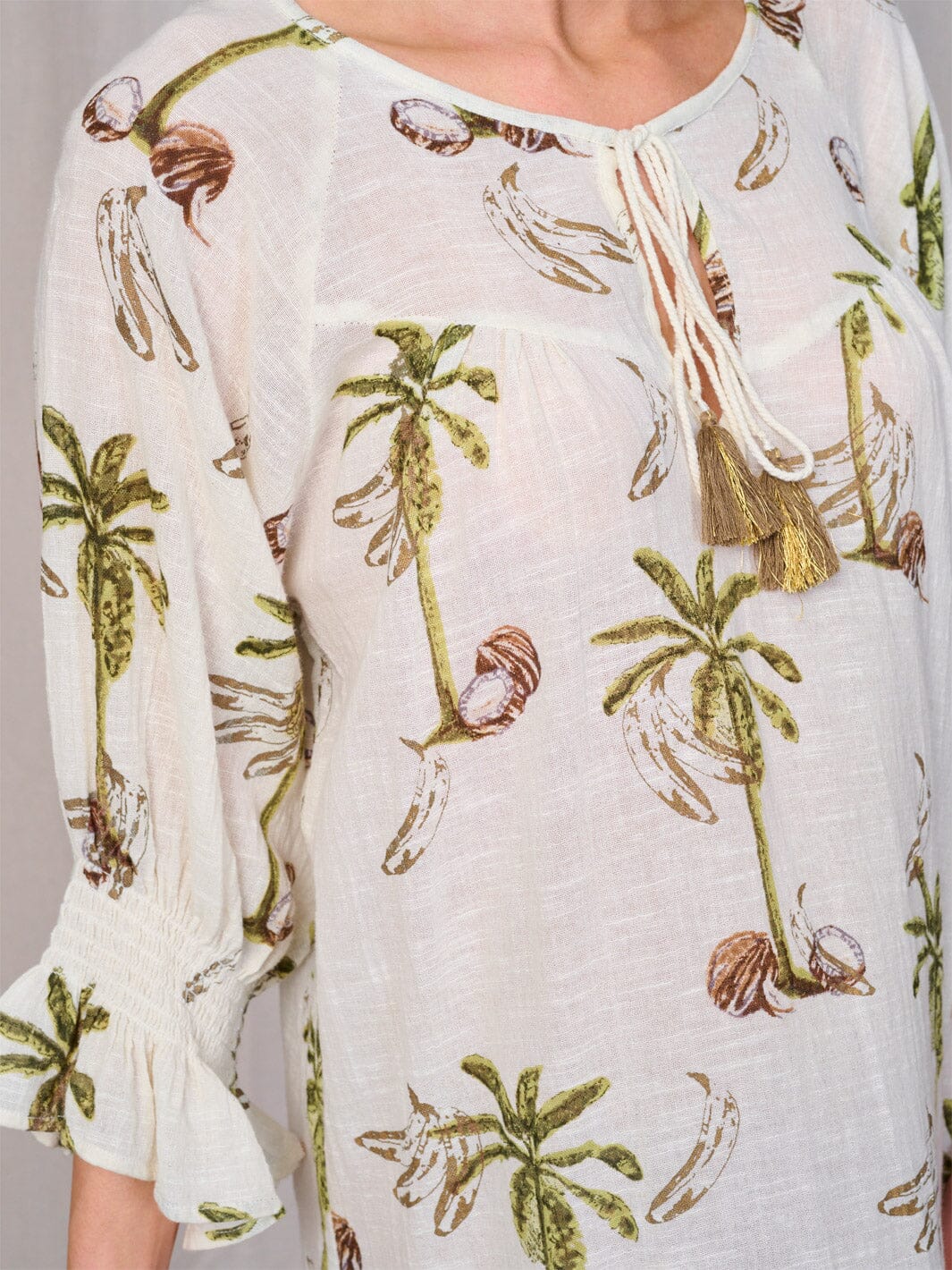 WOMEN'S 3/4 SLEEVE PRINT TUNIC MINI DRESS