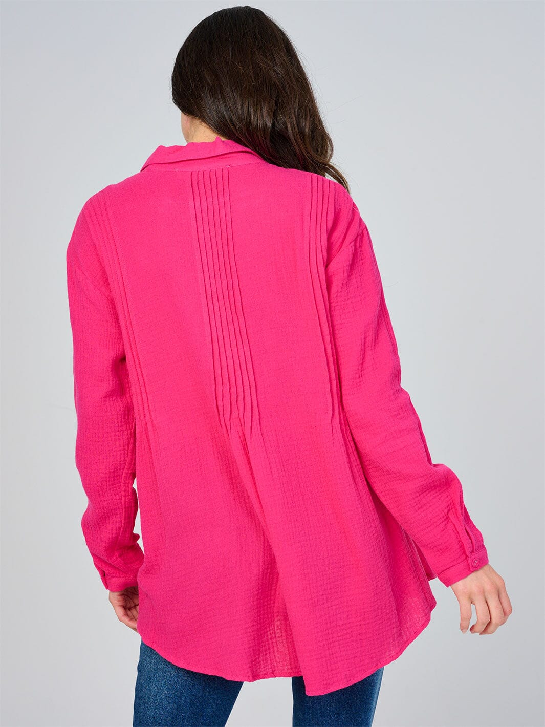 WOMEN'S LONG SLEEVE BUTTON UP TUNIC BLOUSE