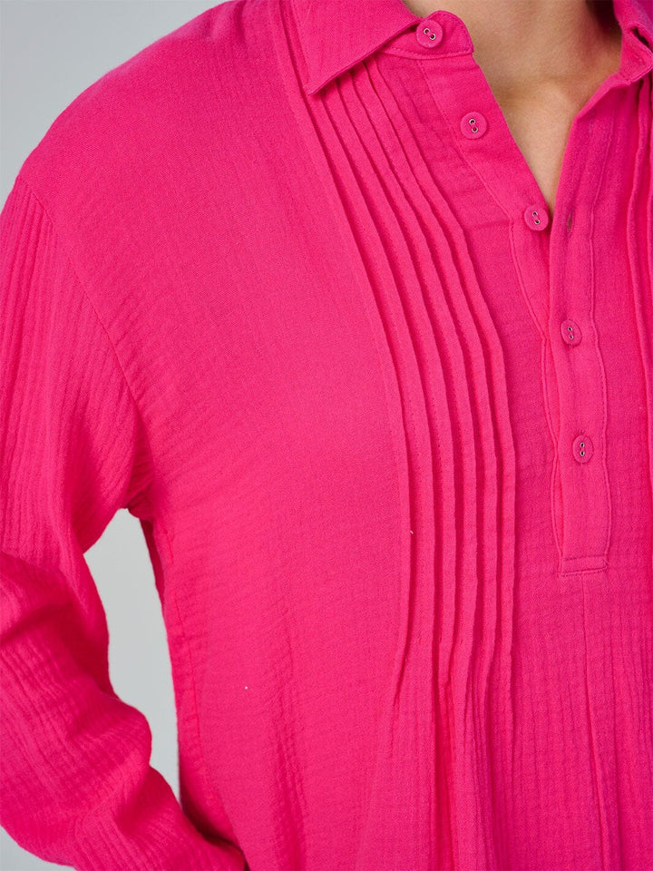 WOMEN'S LONG SLEEVE BUTTON UP TUNIC BLOUSE