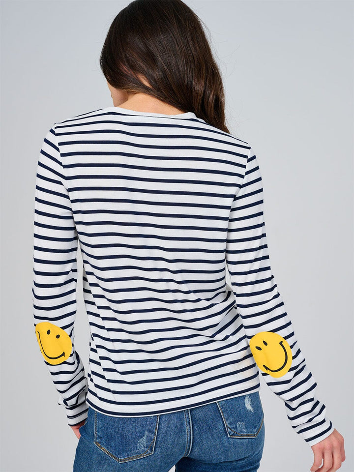 WOMEN'S LONG SLEEVE COLORBLOCK STRIPES GRAPHIC TOP