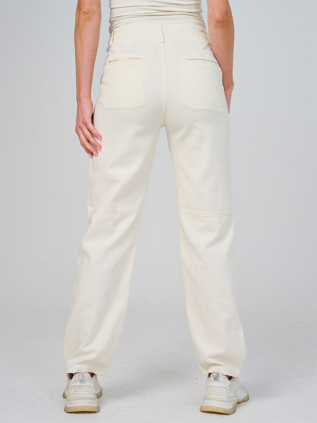 WOMEN'S BUTTON CLOSURE POCKETS WIDE LEG DENIM PANTS