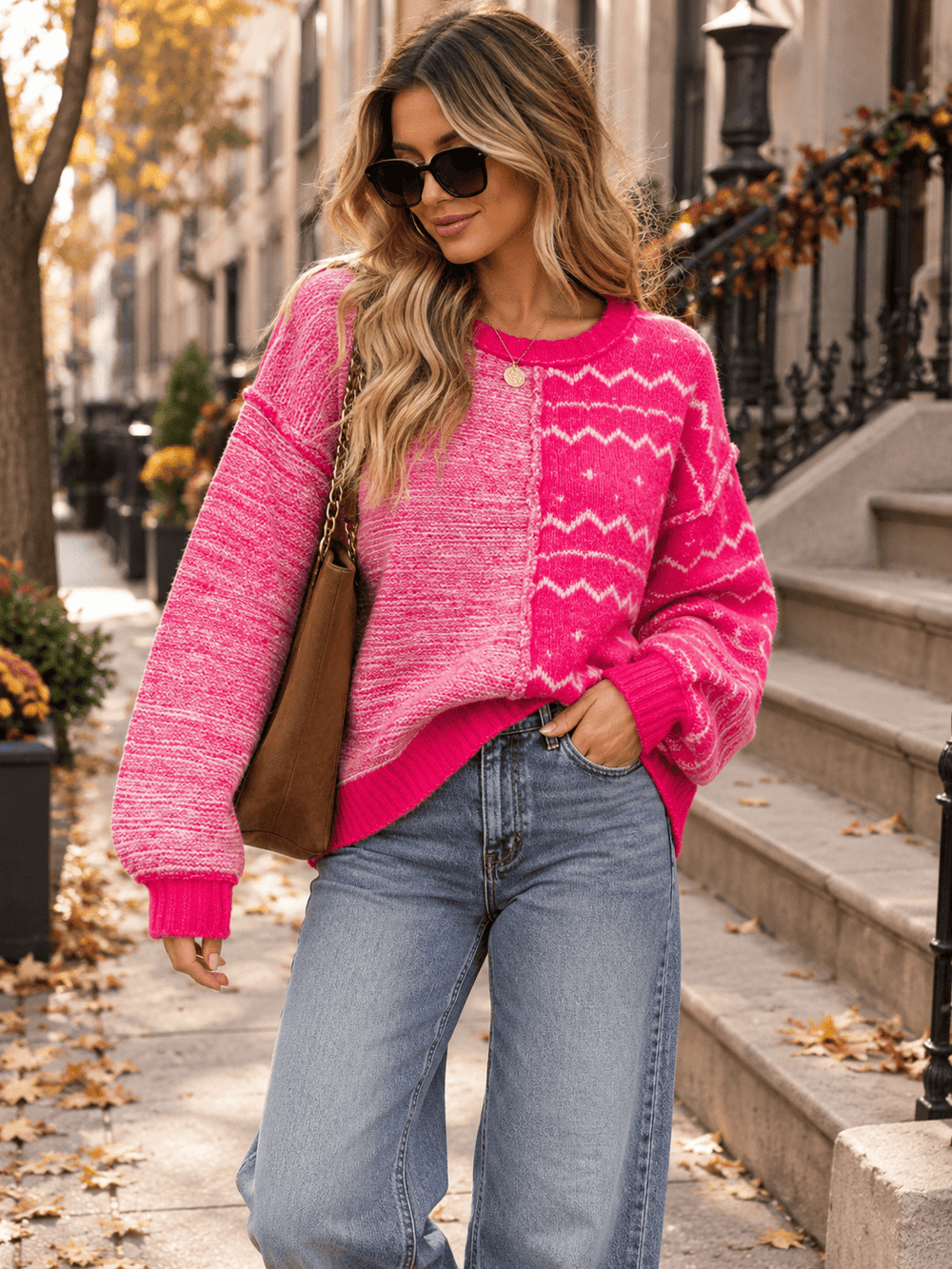 WOMEN'S LONG SLEEVE MOCK COLORBLOCK PULLOVER SWEATER