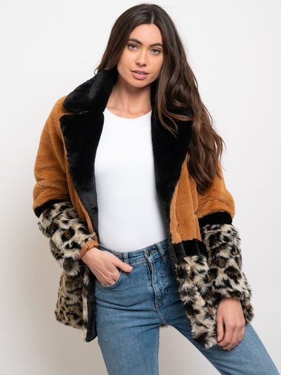WOMEN'S MID-LENGTH FAUX FUR COAT