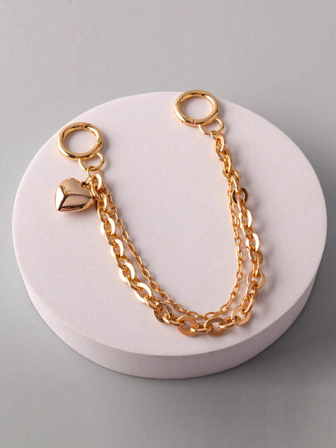 FASHION GOLD CHAIN HEART BAG CHARM