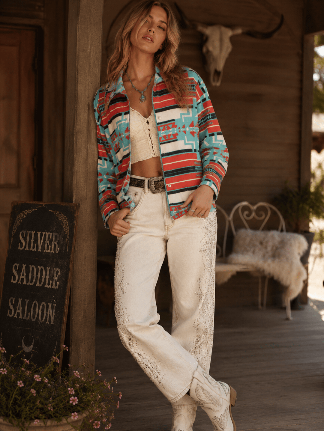 WOMEN'S LONG SLEEVE FLEECE FRONT POCKETS JACKET