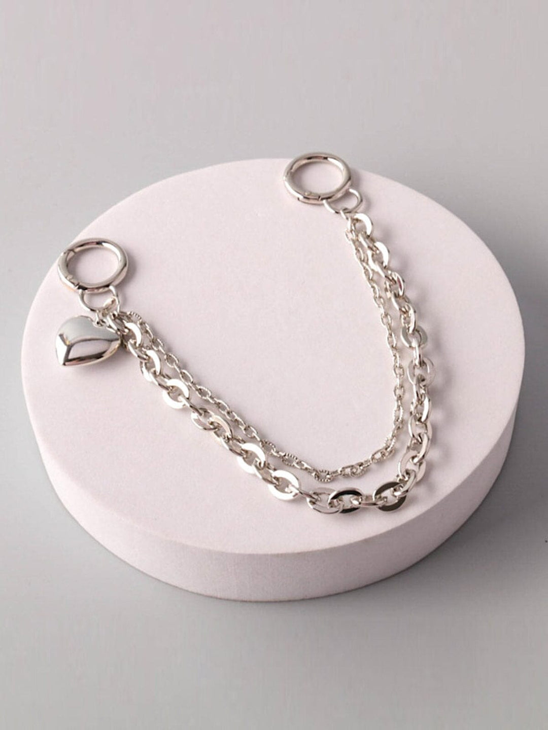 FASHION SILVER CHAIN HEART BAG CHARM
