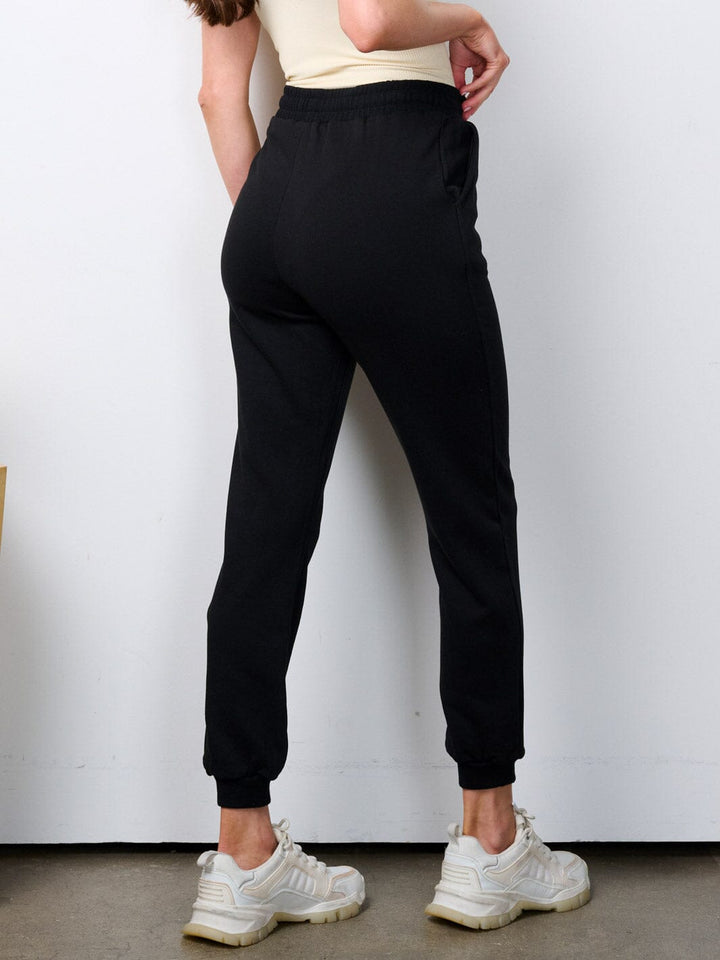 WOMEN'S ELASTIC WAIST POCKETS JOGGER PANTS