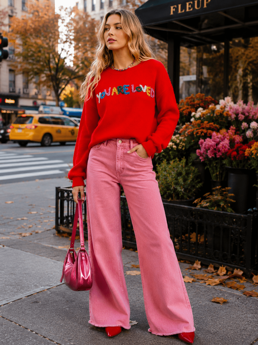 WOMEN'S LONG SLEEVE YOU ARE LOVED PULLOVER KNIT SWEATERS