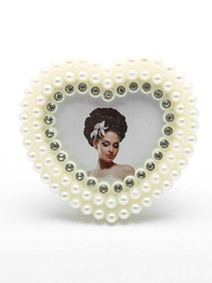 PEARL GOLD HEART SHAPE STANDING PICTURE FRAME