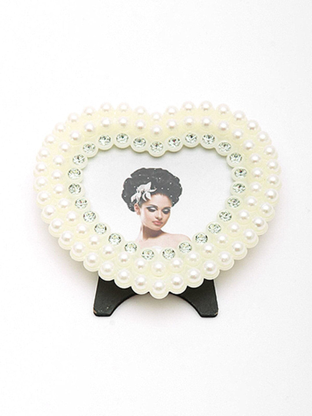 PEARL GOLD HEART SHAPE STANDING PICTURE FRAME