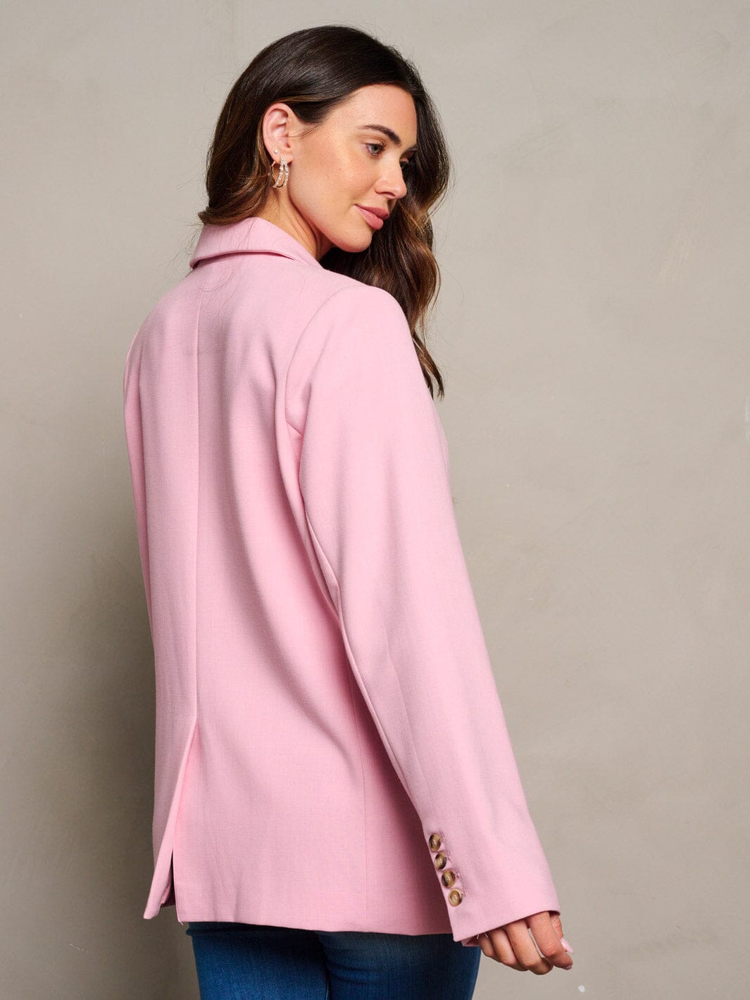 WOMEN'S LONG SLEEVE BUTTON CLOSURE POCKETS BLAZER