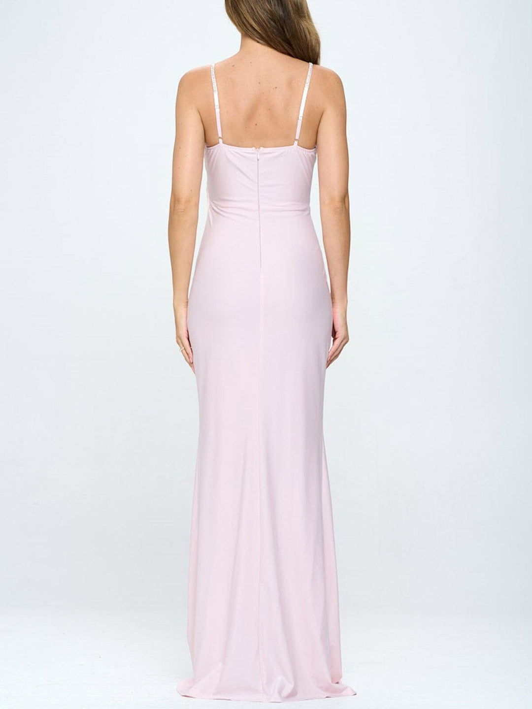 WOMEN'S SLEEVELESS V-NECK SURPLICE FRONT SLIT MAXI DRESS