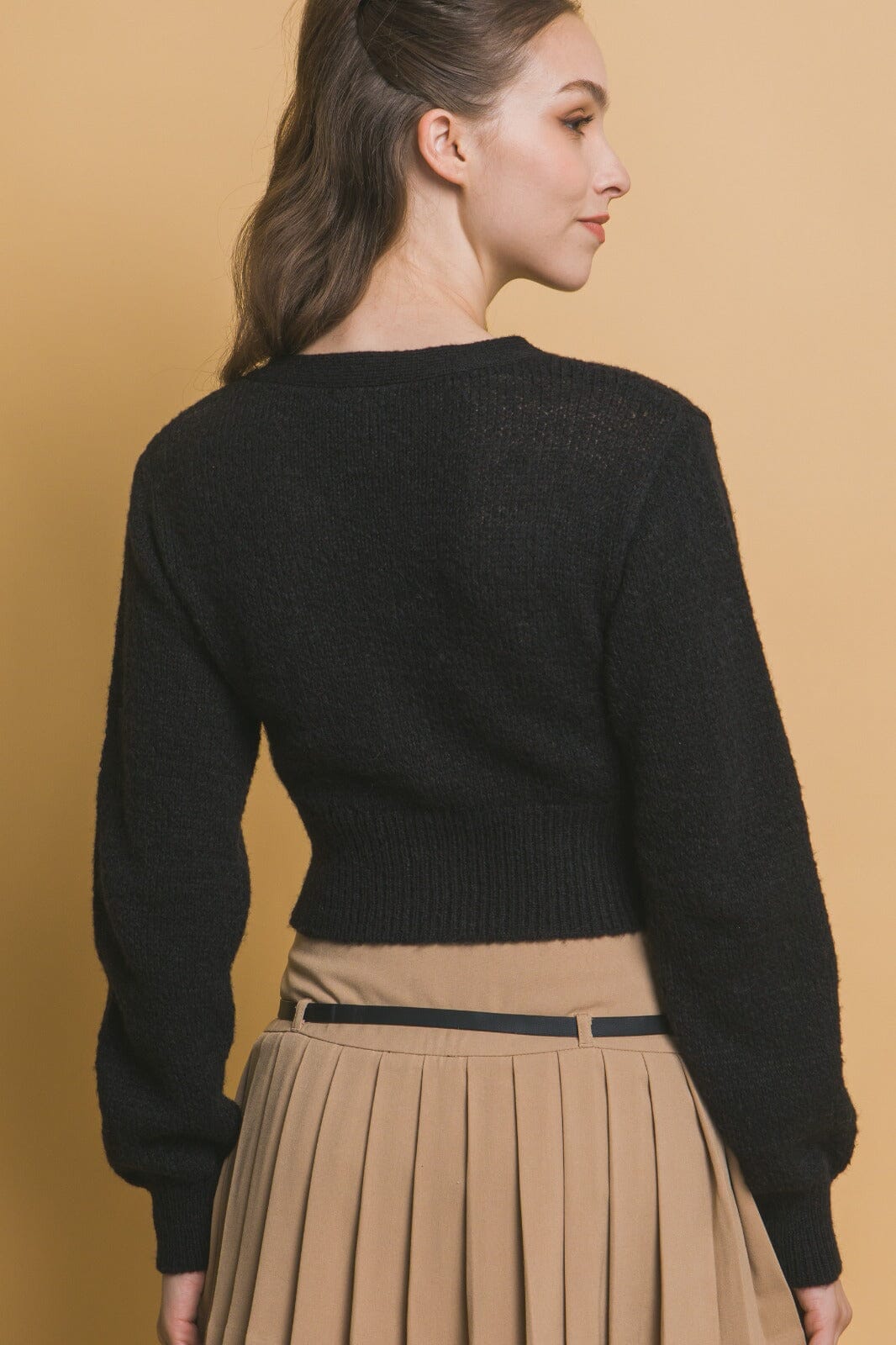 WOMEN'S LONG SLEEVE BUTTON UP KNIT SWEATER