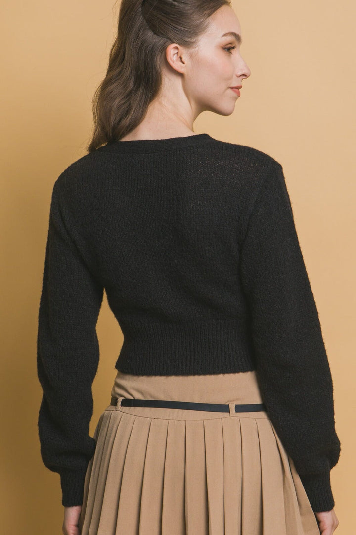 WOMEN'S LONG SLEEVE BUTTON UP KNIT SWEATER