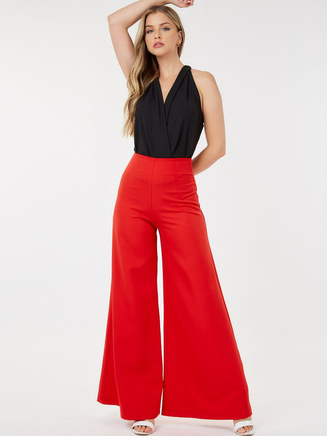 WOMEN'S SLEEVELESS SURPLICE BODYSUIT