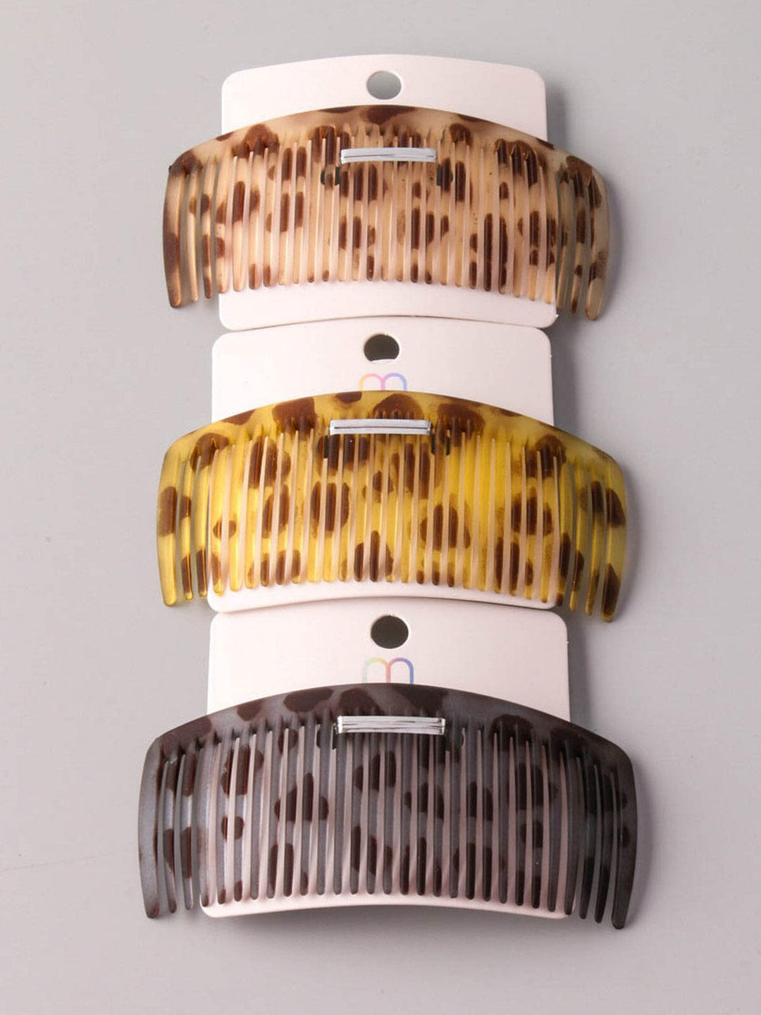 FASHION ASSORTED COLORS ANIMAL PRINT HAIR COMB CLIP