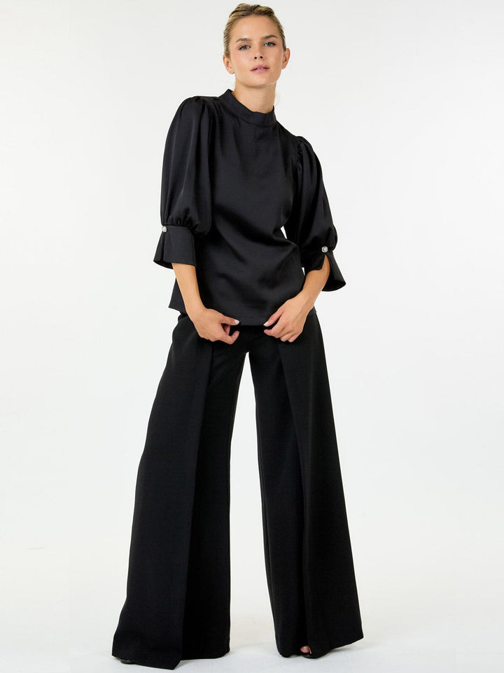 WOMEN'S 3/4 SLEEVE MOCK NECK BLOUSE