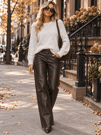WOMEN'S LONG SLEEVE KNIT PULLOVER SWEATER