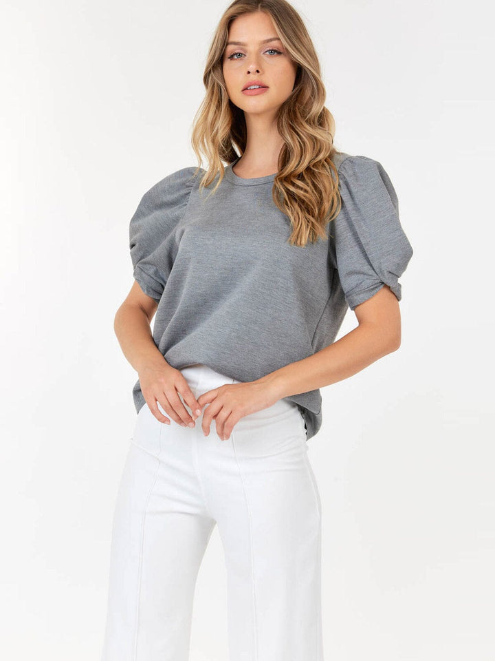 WOMEN'S SHORT PUFF SLEEVE BLOUSE