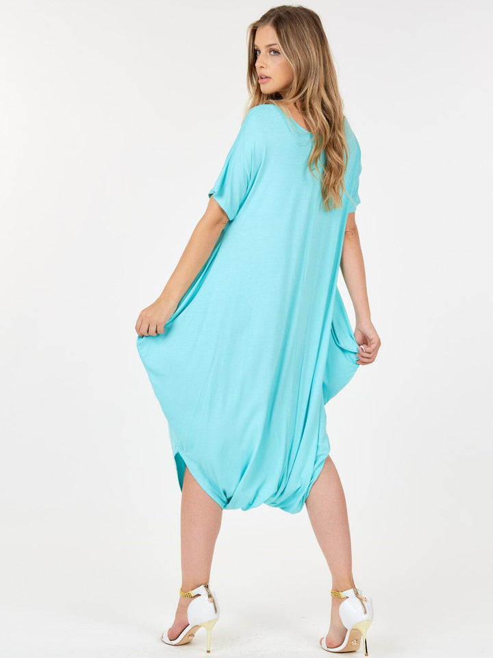 WOMEN'S SHORT SLEEVE V-NECK LOOSE FIT JUMPSUIT