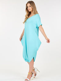 WOMEN'S SHORT SLEEVE V-NECK LOOSE FIT JUMPSUIT