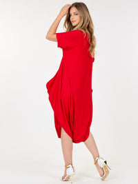 WOMEN'S SHORT SLEEVE V-NECK LOOSE FIT JUMPSUIT