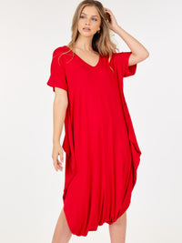 WOMEN'S SHORT SLEEVE V-NECK LOOSE FIT JUMPSUIT